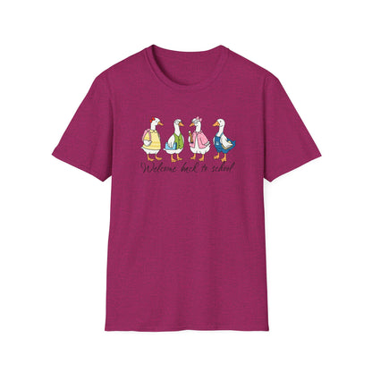Back to School Ducklings T-Shirt — "Welcome back to school"