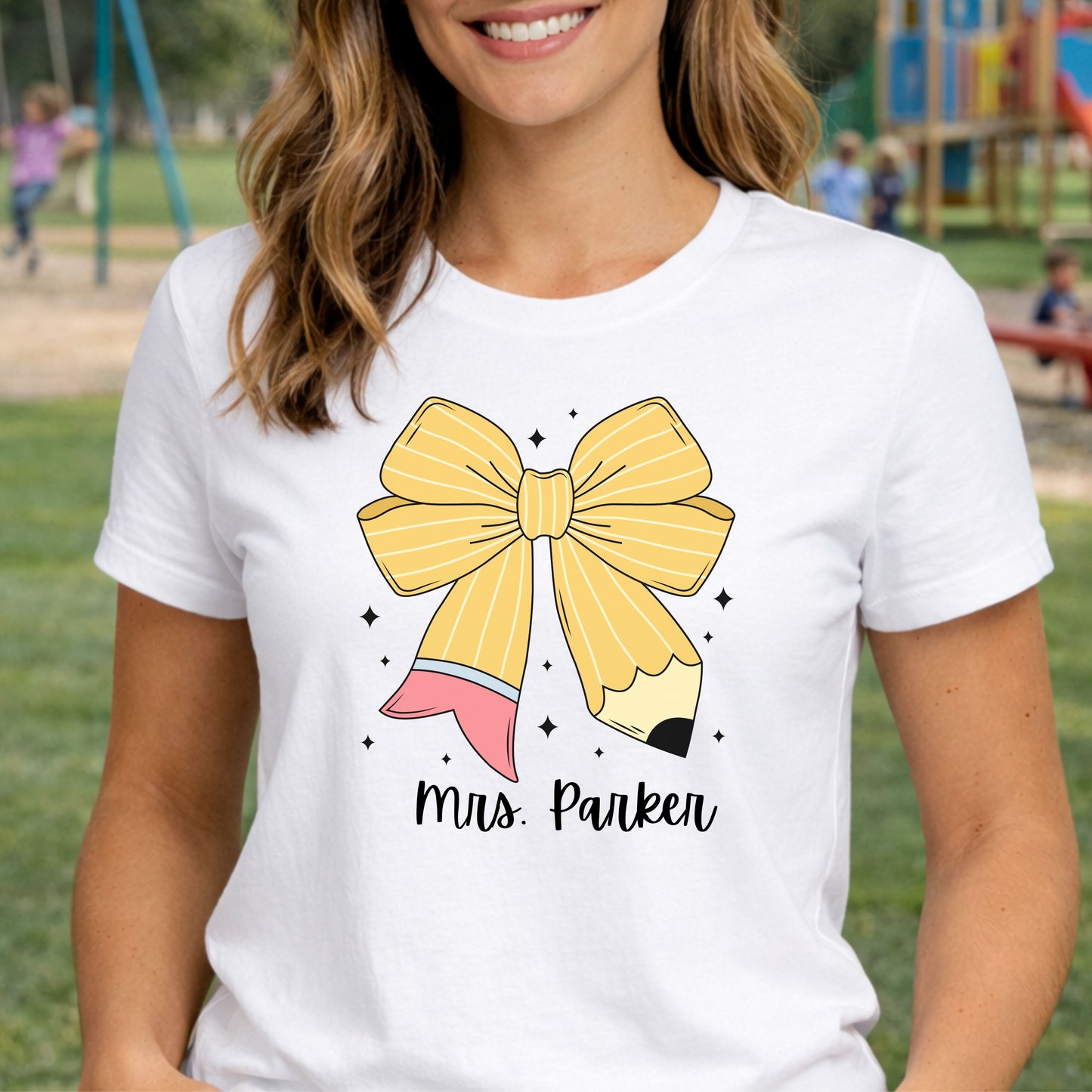 Personalized Pencil Bow Tee