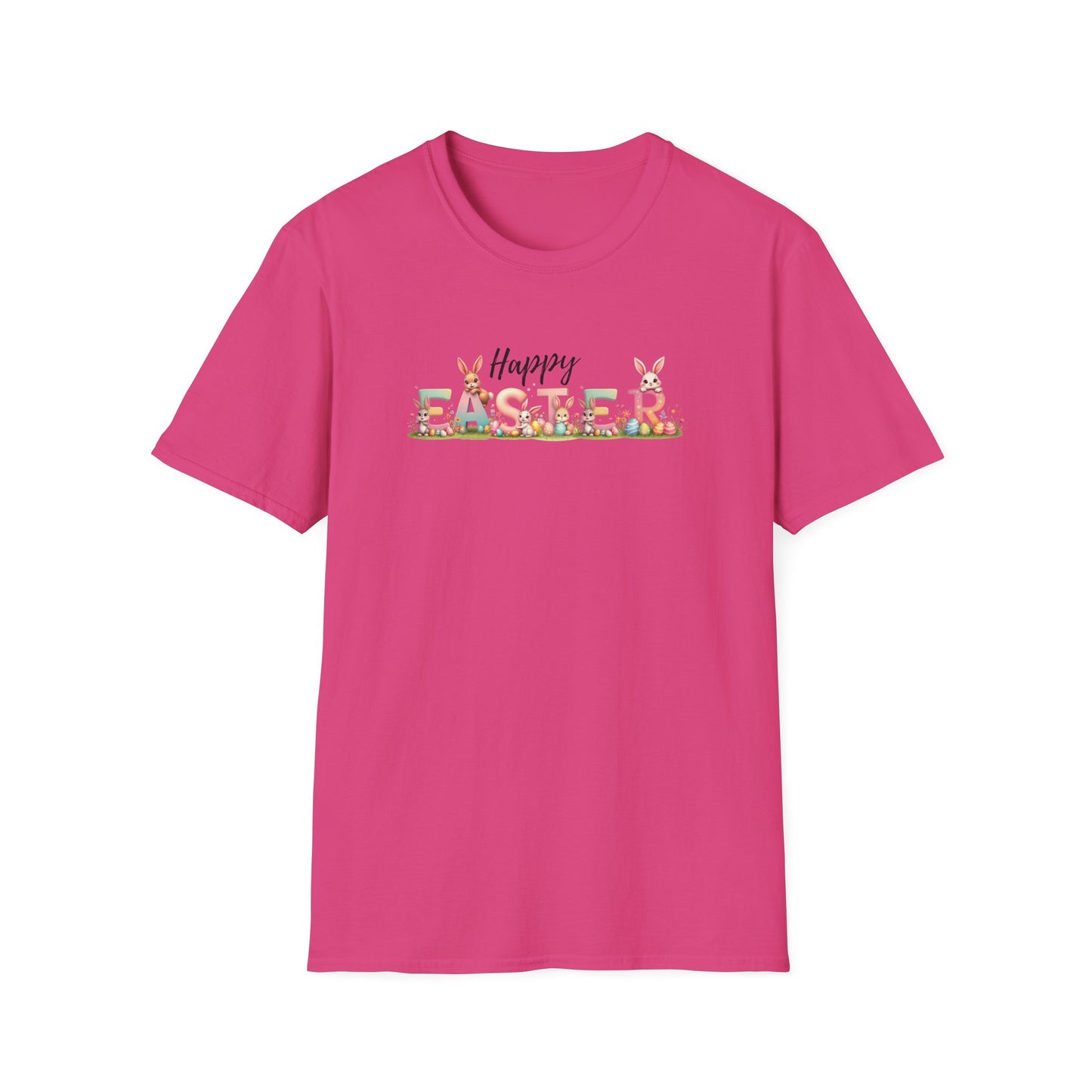 Happy Easter Bunny Shirt | Cute Easter Bunny Tee | Spring Holiday Shirt | Easter Gift for Women Mom Teacher | Pastel Easter Graphic Tee
