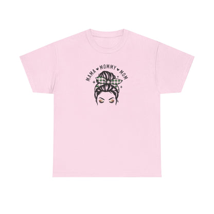 Mama Mommy Mom Graphic T-Shirt – Messy Bun Mom Life Tee