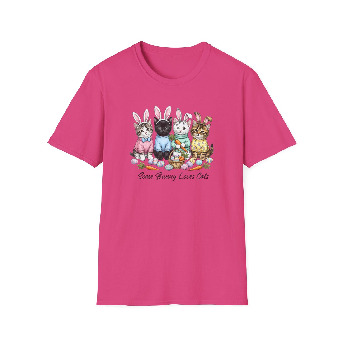 Cute Easter Cat Bunny Shirt – “Some Bunny Loves Cats” Pastel Graphic Tee, Funny Cat Lover Easter Shirt, Bunny Ear Cats Spring T-Shirt Gift for Women
