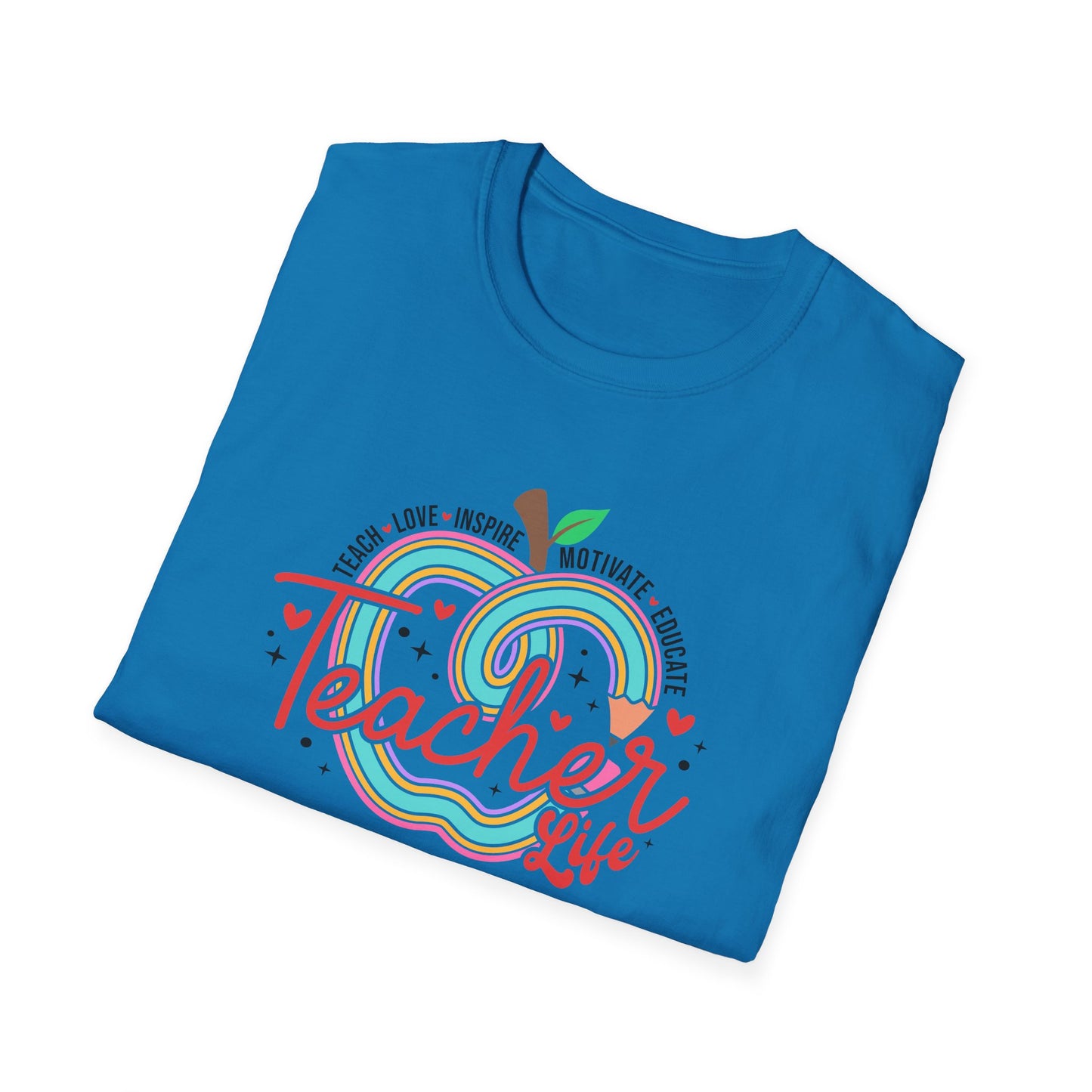 Teacher Life – Cute Apple Graphic Teacher Tee