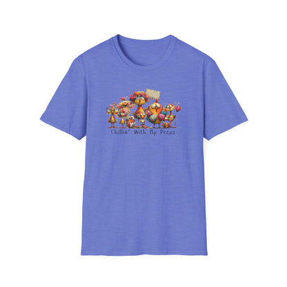 “Chillin’ With My Peeps Shirt – Cute Easter Chick Graphic Tee, Funny Spring Pastel T-Shirt, Trendy Bunny Season Outfit, Gift for Friends & Family