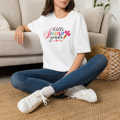Hello Grade Teacher Shirts | Retro Back to School Graphic Tees | Preschool, Pre-K, Kindergarten, First, Second & Third Grade Teacher Shirt | Gildan 64000 Softstyle Tee