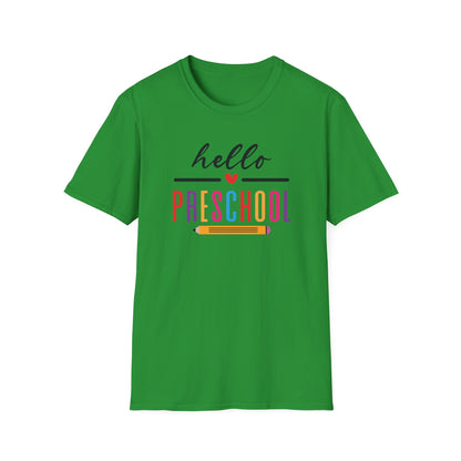 Hello Grade Teacher Shirts | Retro Back to School Graphic Tees | Preschool, Pre-K, Kindergarten, First, Second & Third Grade Teacher Shirt | Gildan 64000 Softstyle Tee