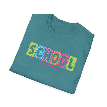 School Nurse T-Shirt — Colorful Block Letters Design