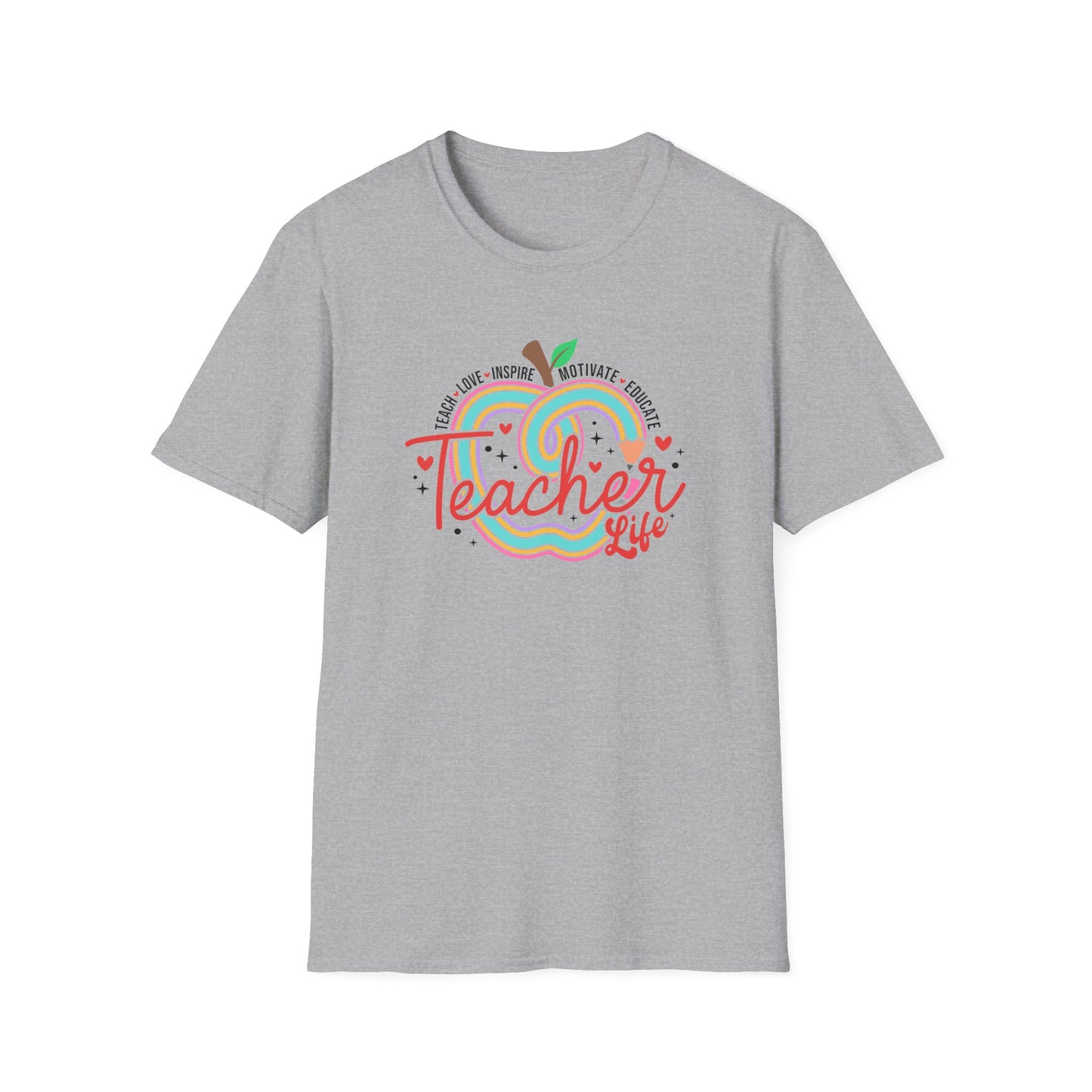 Teacher Life – Cute Apple Graphic Teacher Tee