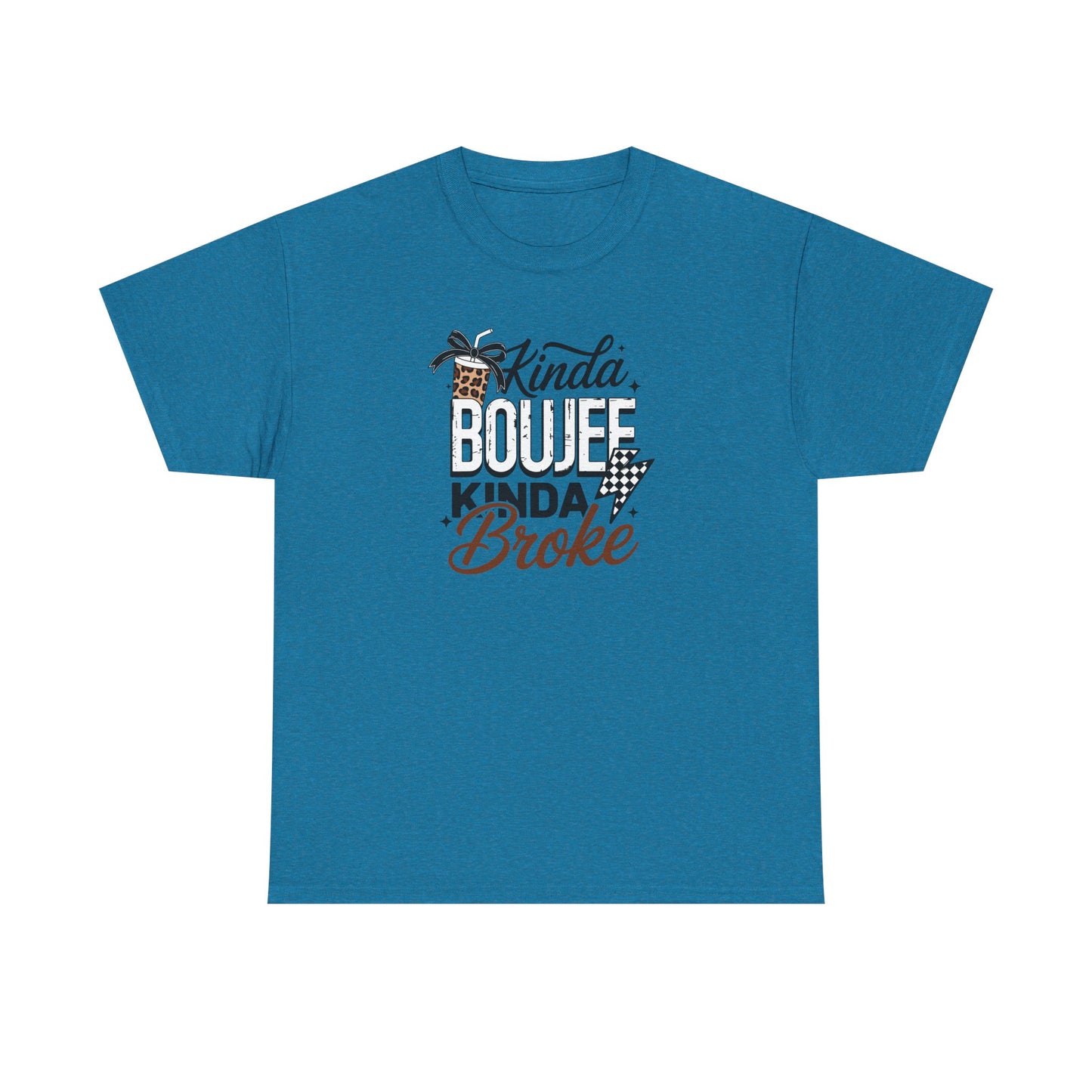 Boujee Broke Shirt – Funny Coffee Lover Graphic Tee, Trendy Leopard Print Boujee Tee