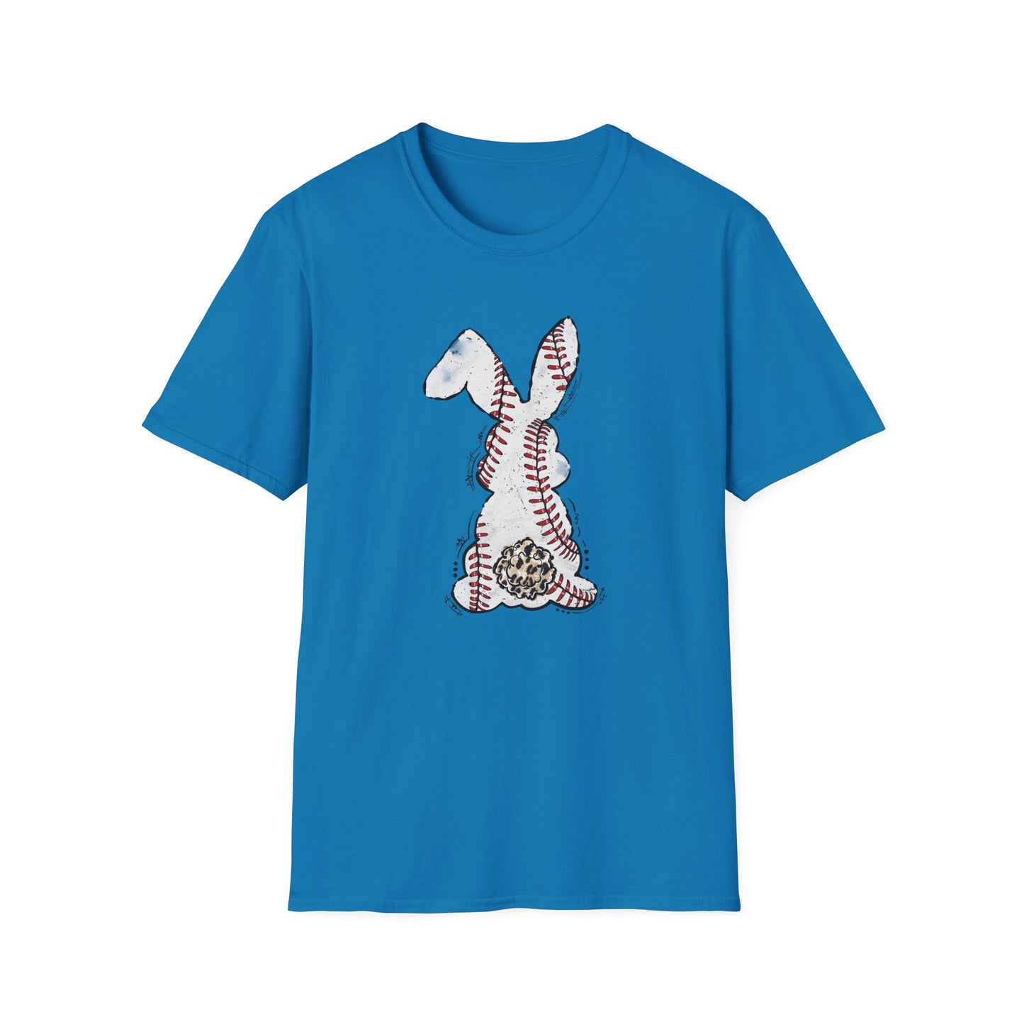 Funny Baseball Bunny Easter T-Shirt – Baseball Stitch Bunny Butt Graphic Tee, Cute Easter Baseball Shirt, Sports Easter Rabbit Tee for Women & Moms