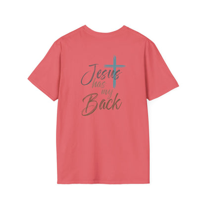 Jesus Has My Back Tee — Christian Cross Heart Graphic T-Shirt