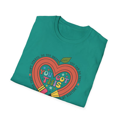 You Got This -Full of Love Pencil State Testing Teacher Shirt – “You Got This” Graphic Tee, Cute Educator T-Shirt, Funny Classroom Apparel