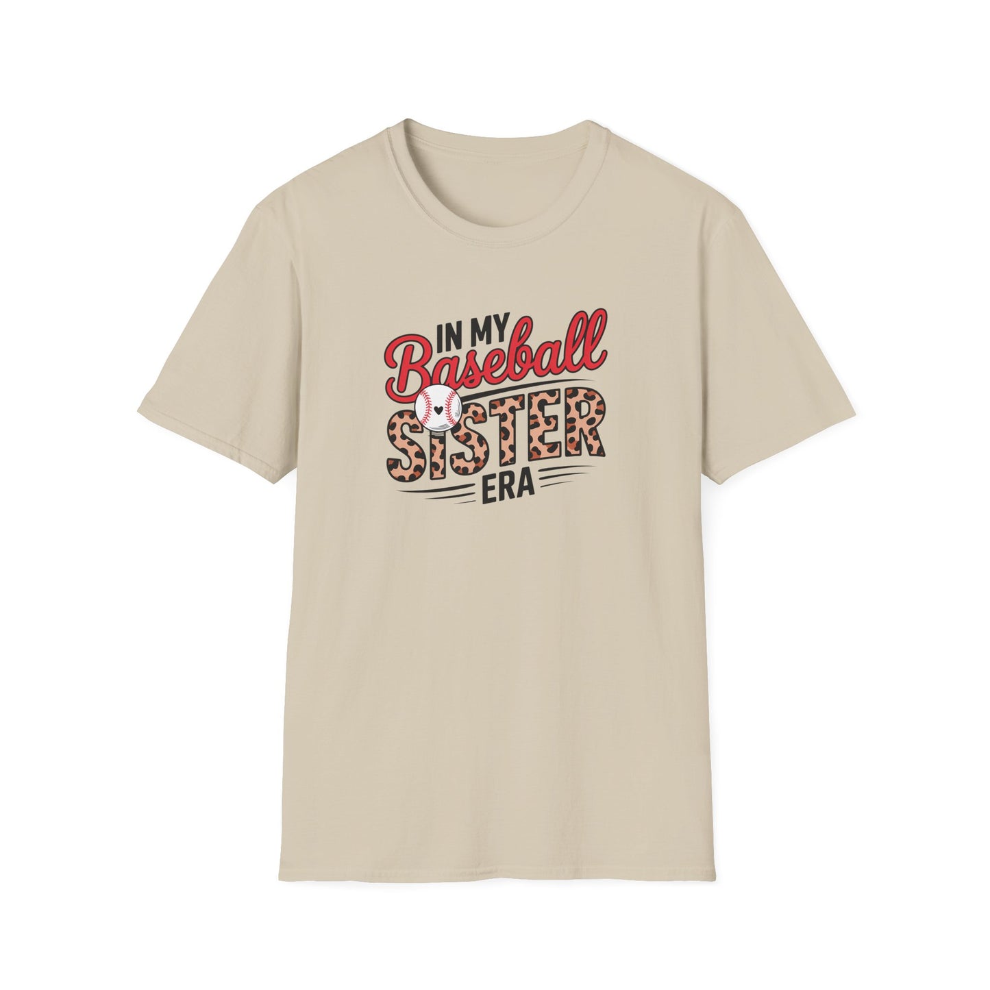 In My Baseball Sister Era Shirt – Trendy Baseball Sister Tee | Game Day Outfit | Leopard Baseball Graphic T-Shirt for Women & Girls