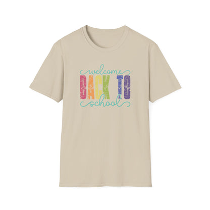 Back to School T-Shirt — "Welcome Back to School" Colorful Retro Print