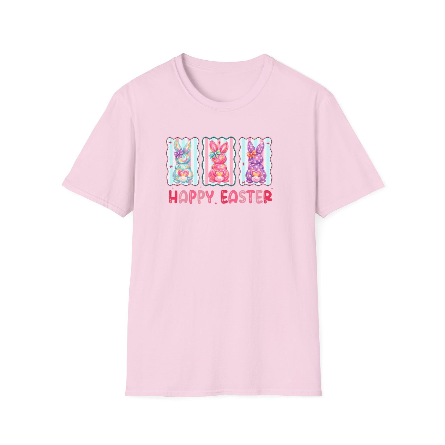 Happy Easter Bunny Graphic Tee – Pastel Spring Shirt, Cute Easter Outfit, Trendy Bunny Lover T-Shirt