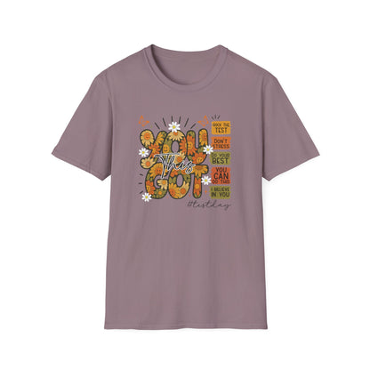 You Got This Floral T-Shirt — Retro 70's Style - Motivational Positive Quote Tee