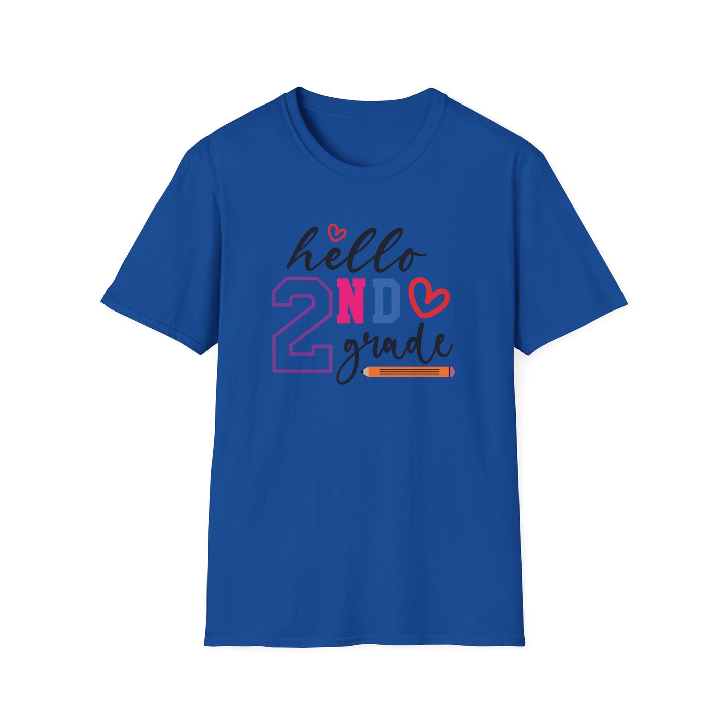 Hello Grade Teacher Shirts | Retro Back to School Graphic Tees | Preschool, Pre-K, Kindergarten, First, Second & Third Grade Teacher Shirt | Gildan 64000 Softstyle Tee