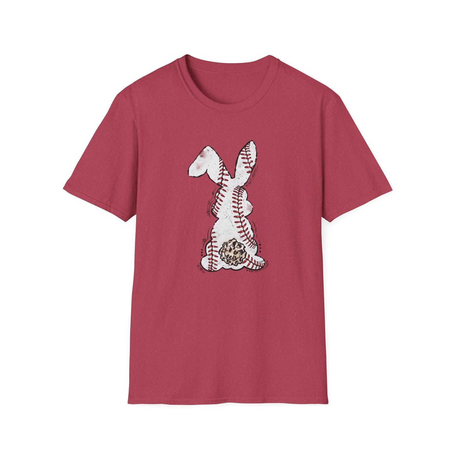 Funny Baseball Bunny Easter T-Shirt – Baseball Stitch Bunny Butt Graphic Tee, Cute Easter Baseball Shirt, Sports Easter Rabbit Tee for Women & Moms