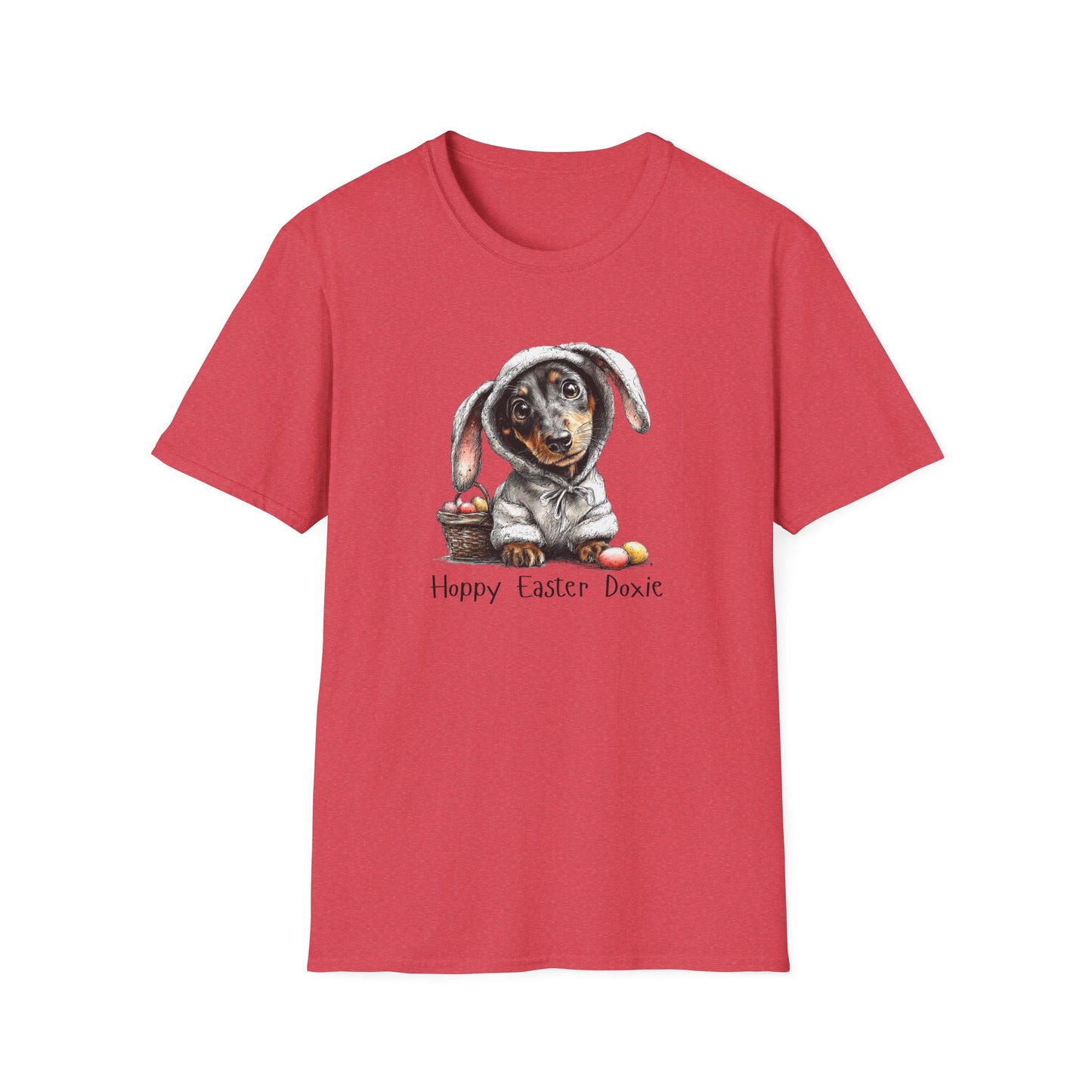 Easter Dachshund T-Shirt — "Hoppy Easter Doxie" Cute Dog Bunny Tee