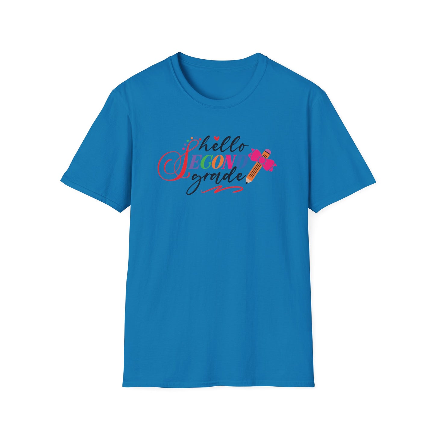 Hello Grade Teacher Shirts | Retro Back to School Graphic Tees | Preschool, Pre-K, Kindergarten, First, Second & Third Grade Teacher Shirt | Gildan 64000 Softstyle Tee