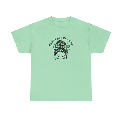 Mama Mommy Mom Graphic T-Shirt – Messy Bun Mom Life Tee
