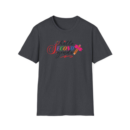 Hello Grade Teacher Shirts | Retro Back to School Graphic Tees | Preschool, Pre-K, Kindergarten, First, Second & Third Grade Teacher Shirt | Gildan 64000 Softstyle Tee