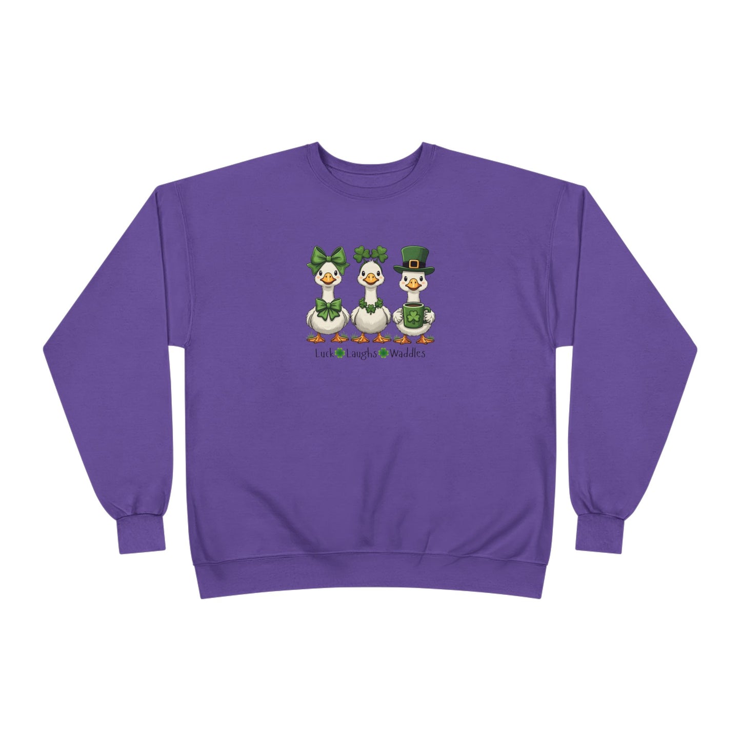 St. Patrick's Day Duck Family Crewneck Sweatshirt — "Luck of the Waddles"
