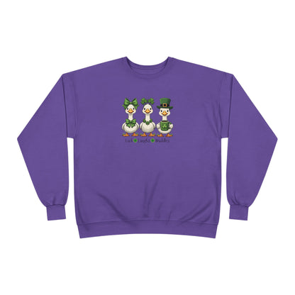 St. Patrick's Day Duck Family Crewneck Sweatshirt — "Luck of the Waddles"