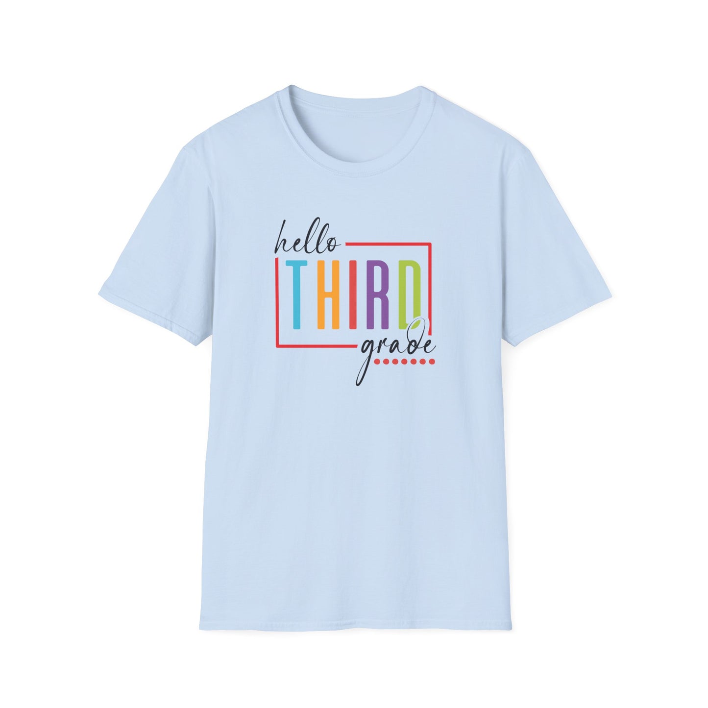 Hello Grade Teacher Shirts | Retro Back to School Graphic Tees | Preschool, Pre-K, Kindergarten, First, Second & Third Grade Teacher Shirt | Gildan 64000 Softstyle Tee