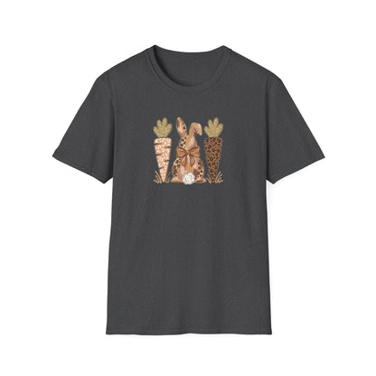Leopard Bunny & Carrot Easter Tee – Cute Spring Graphic T-Shirt, Trendy Pastel Bunny Shirt, Easter Outfit Women