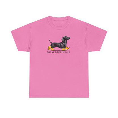 Funny Dachshund Shirt – “On My Way to Cause a Kerfuffle” Tee | Cute Wiener Dog Shirt