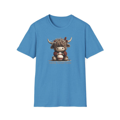 Udderly Adorable Easter Highland Cow Shirt, Cute Cow Easter T-Shirt, Spring Farm Animal Tee, Easter Gift for Women, Country Western Cow Lover