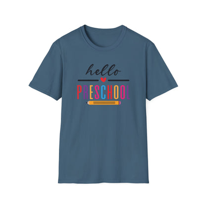 Hello Grade Teacher Shirts | Retro Back to School Graphic Tees | Preschool, Pre-K, Kindergarten, First, Second & Third Grade Teacher Shirt | Gildan 64000 Softstyle Tee