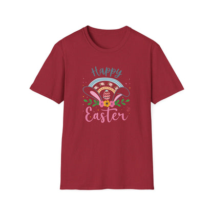 Happy Easter Shirt, Pastel Easter Bunny Ears Tee, Cute Spring Graphic T-Shirt, Easter Egg Floral Shirt, Women’s Easter Outfit, Bunny Lover Gift