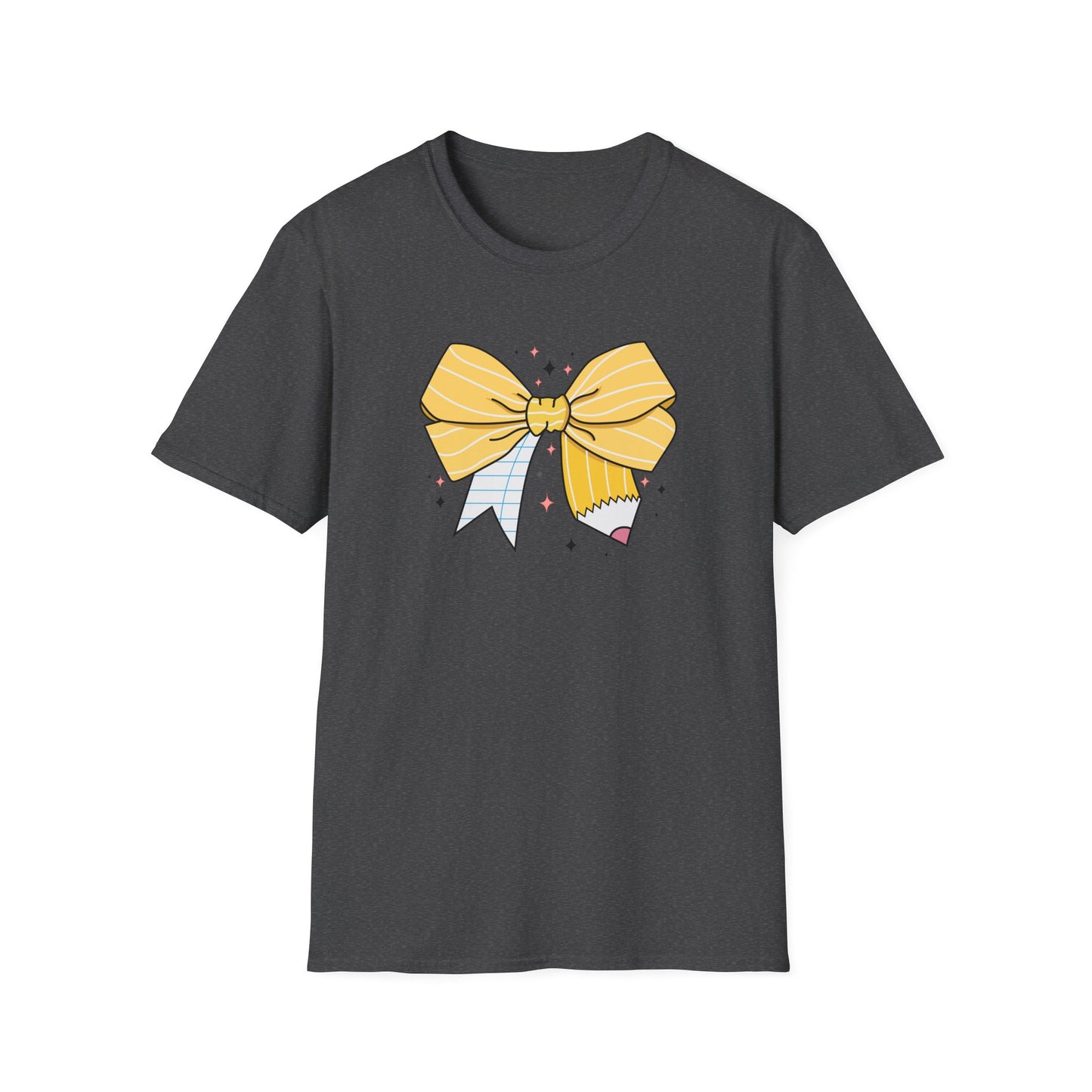 Yellow Bow Graphic T-Shirt — Cute Ribbon Illustration Tee