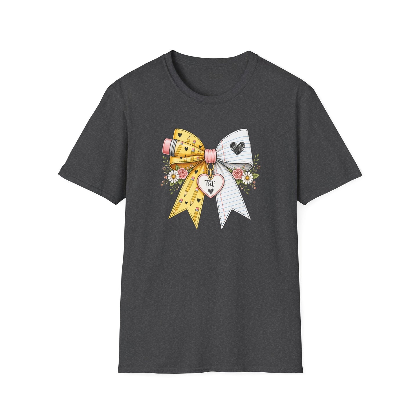 Personalized Teacher Bow Shirt | Custom Teacher Name Heart Tee