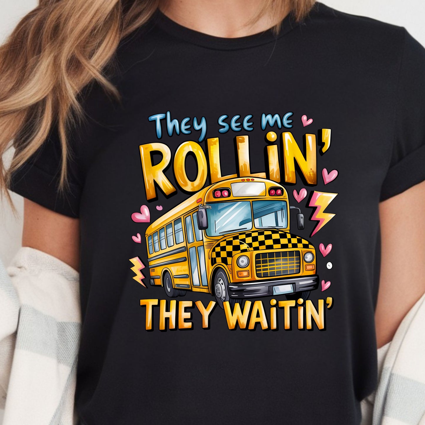 They See Me Rollin’ – Funny Teacher Bus Tee
