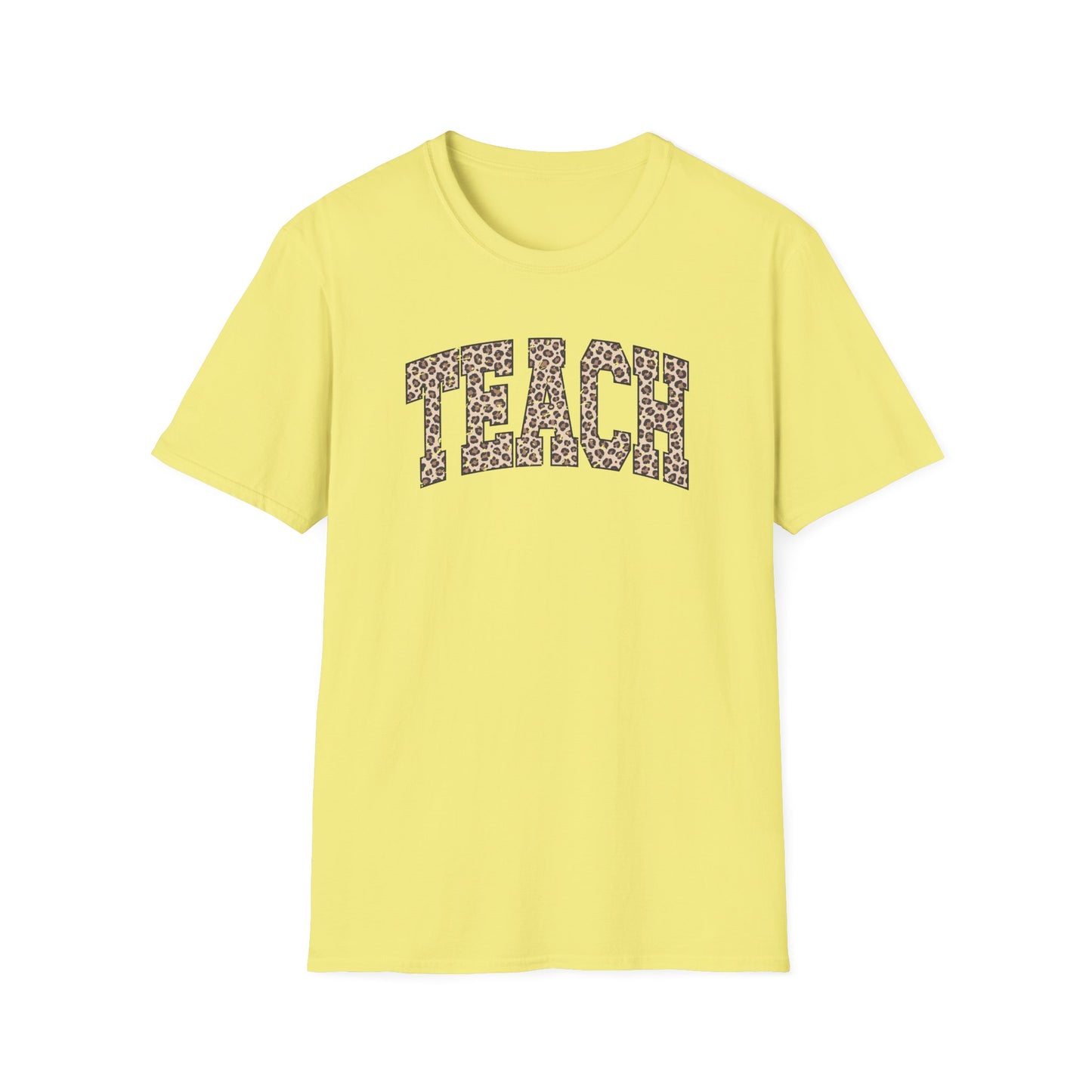Leopard Print TEACH Shirt – Cute Teacher T-Shirt for Women – Back to School Graphic Tee – Teacher Appreciation Gift – Trendy Educator Shirt