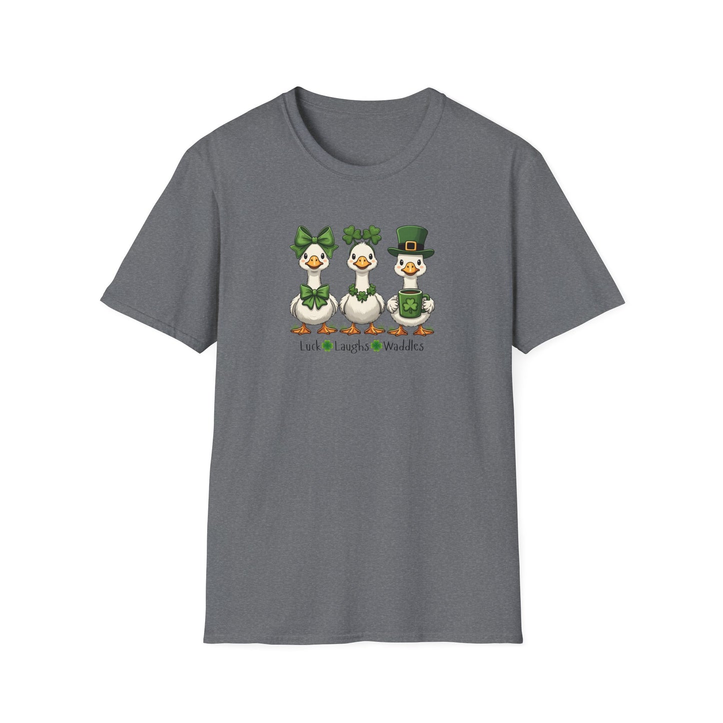 St. Patrick's Day Duck Trio T‑Shirt — Cute Irish Ducks with Shamrocks