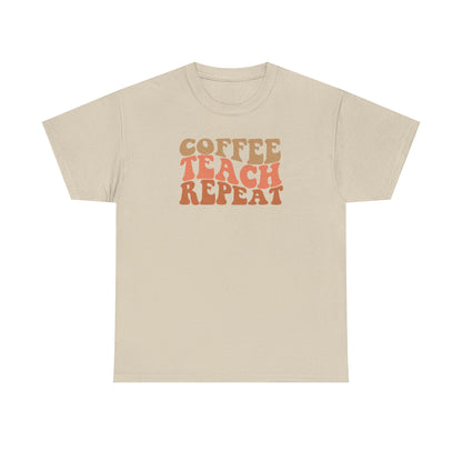 Coffee Teach Repeat Retro Shirt | Vintage Teacher T-Shirt
