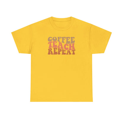 Coffee Teach Repeat Retro Shirt | Vintage Teacher T-Shirt