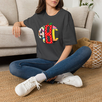 ABC Teacher Shirt | Back to School Graphic Tee | Apple Pencil Crayon Teacher Shirt