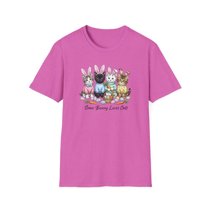 Cute Easter Cat Bunny Shirt – “Some Bunny Loves Cats” Pastel Graphic Tee, Funny Cat Lover Easter Shirt, Bunny Ear Cats Spring T-Shirt Gift for Women