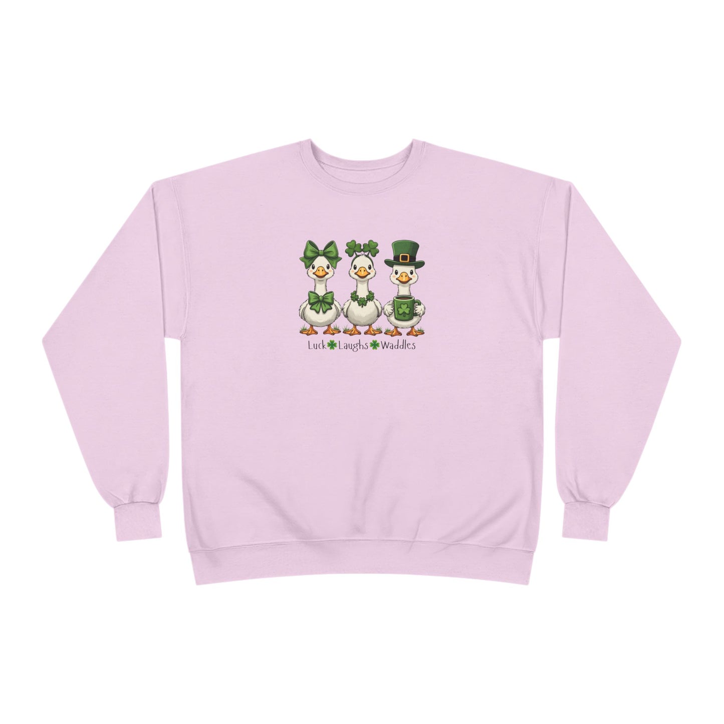 St. Patrick's Day Duck Family Crewneck Sweatshirt — "Luck of the Waddles"