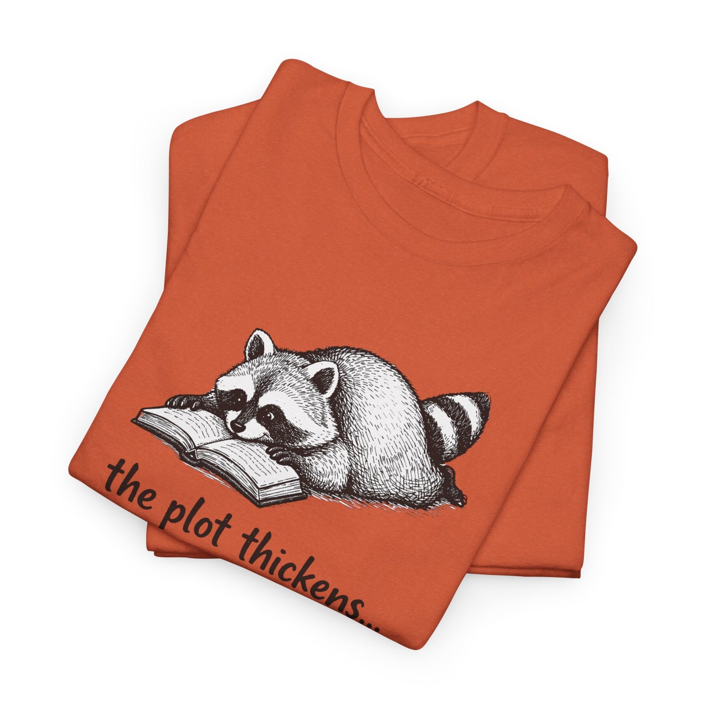 Raccoon "The Plot Thickens" Graphic Tee - Funny Book Lover Tee