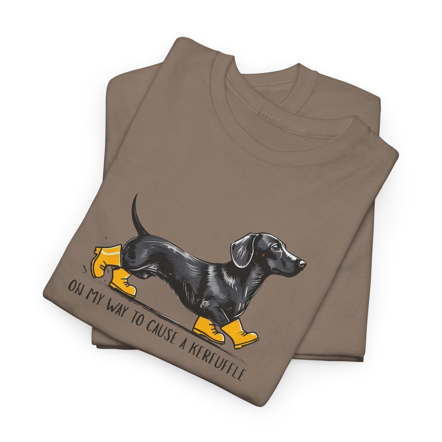 Funny Dachshund Shirt – “On My Way to Cause a Kerfuffle” Tee | Cute Wiener Dog Shirt