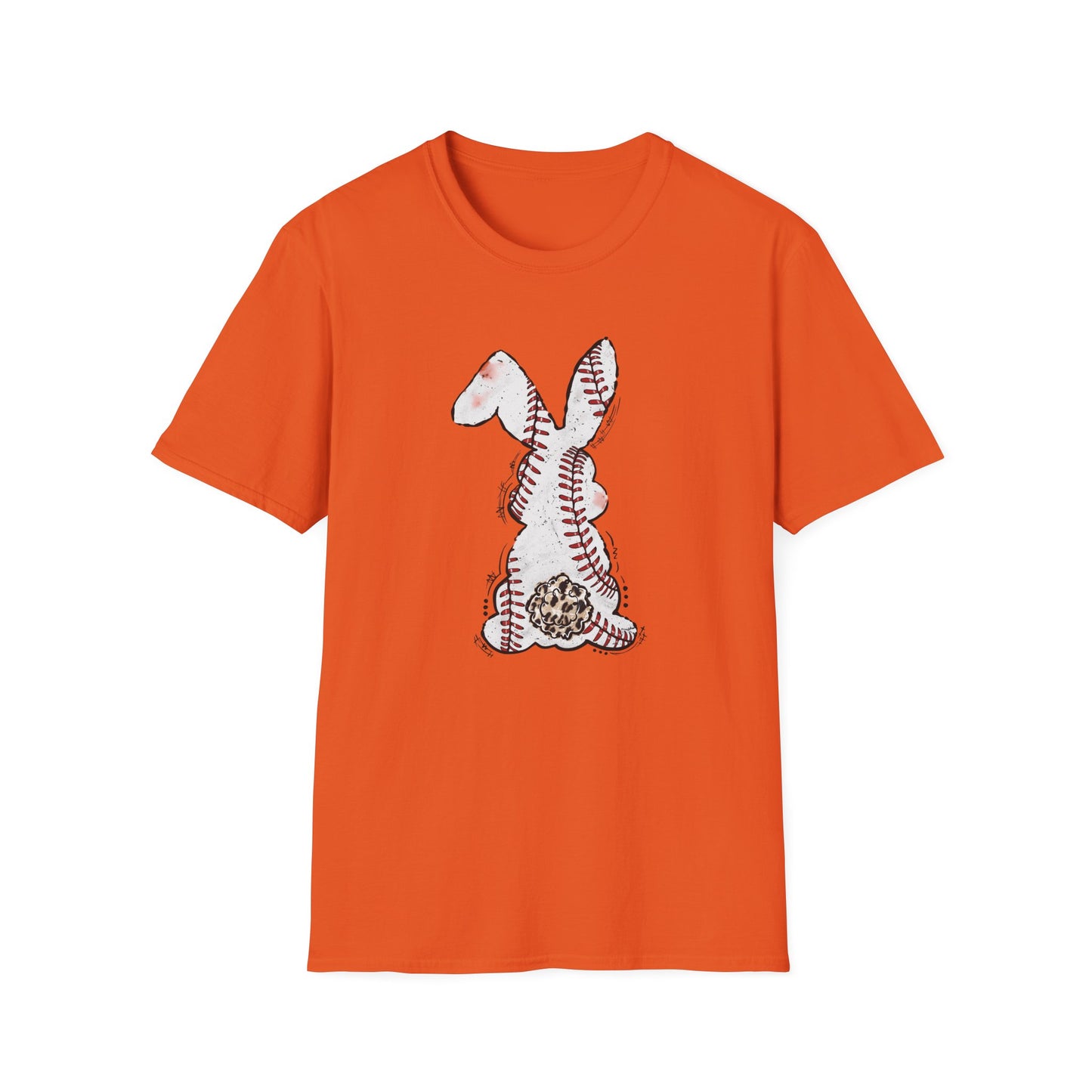 Funny Baseball Bunny Easter T-Shirt – Baseball Stitch Bunny Butt Graphic Tee, Cute Easter Baseball Shirt, Sports Easter Rabbit Tee for Women & Moms