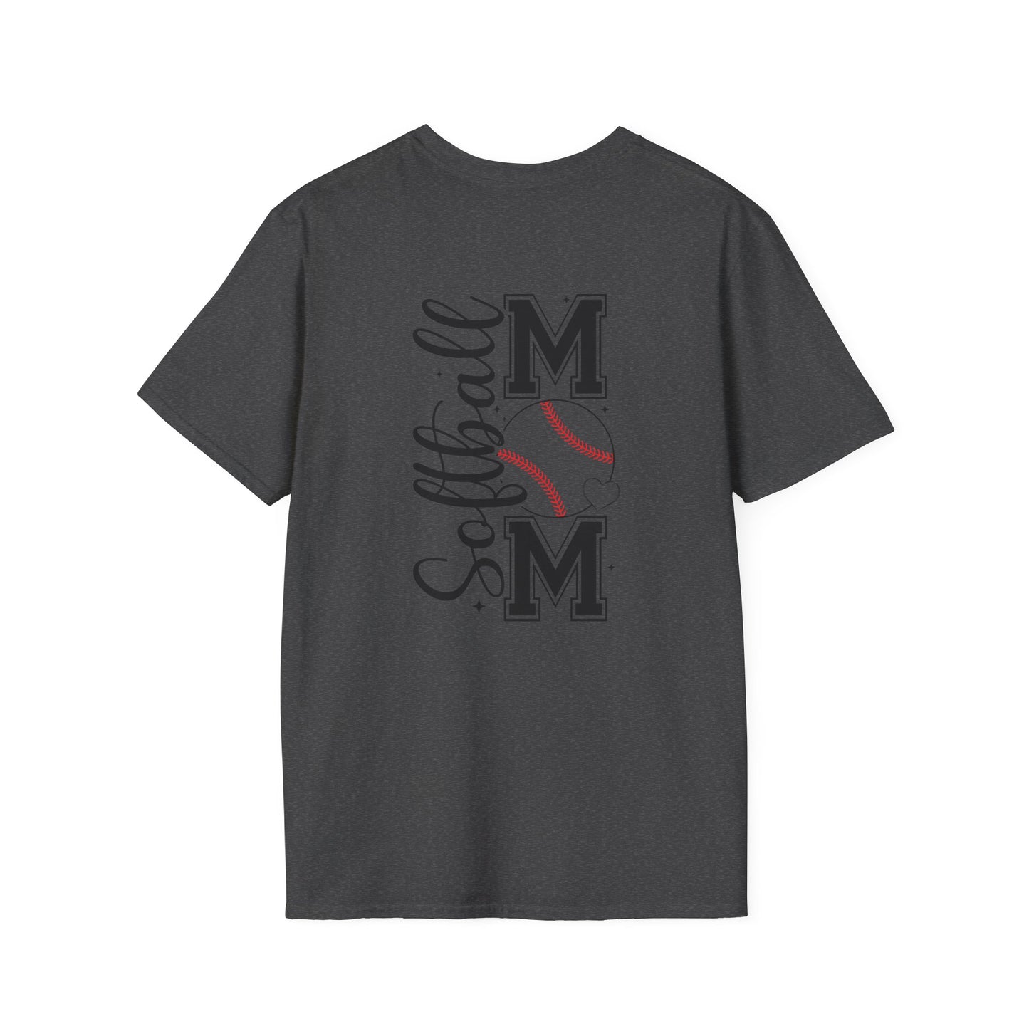 Softball Mom Front & Back Shirt – Trendy Softball Mom Graphic Tee, Double-Sided Game Day Shirt, Sports Mom Gift, Softball Season Apparel