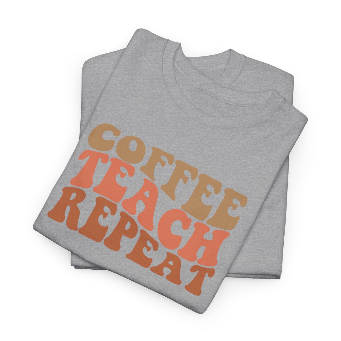 Coffee Teach Repeat Retro Shirt | Vintage Teacher T-Shirt | Cute Back To School Teacher Tee | Coffee Lover Educator Gift