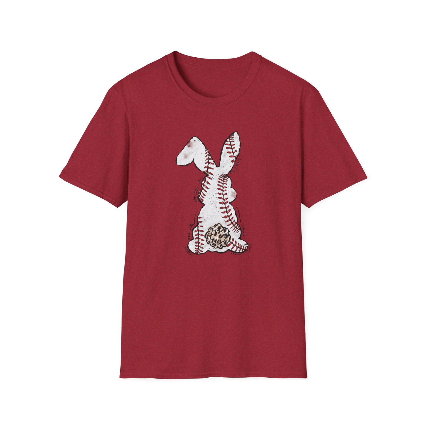 Funny Baseball Bunny Easter T-Shirt – Baseball Stitch Bunny Butt Graphic Tee, Cute Easter Baseball Shirt, Sports Easter Rabbit Tee for Women & Moms