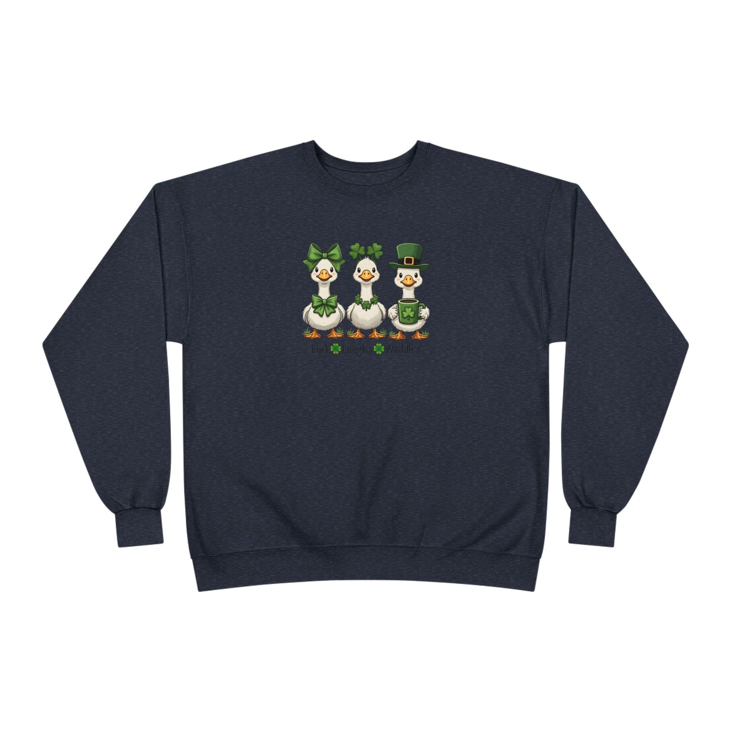 St. Patrick's Day Duck Family Crewneck Sweatshirt — "Luck of the Waddles"